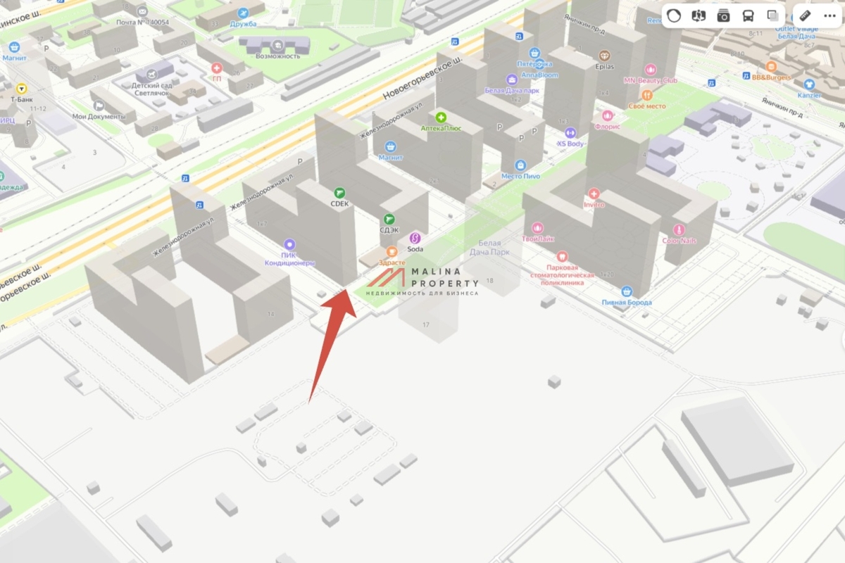 Аренда торгового помещения в ЖК "Белая дача" 