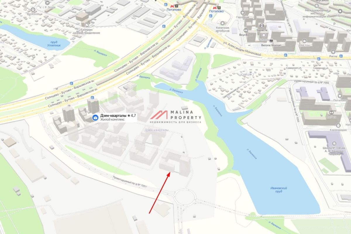 Продажа торгового помещения в комплексе Дзен кварталы