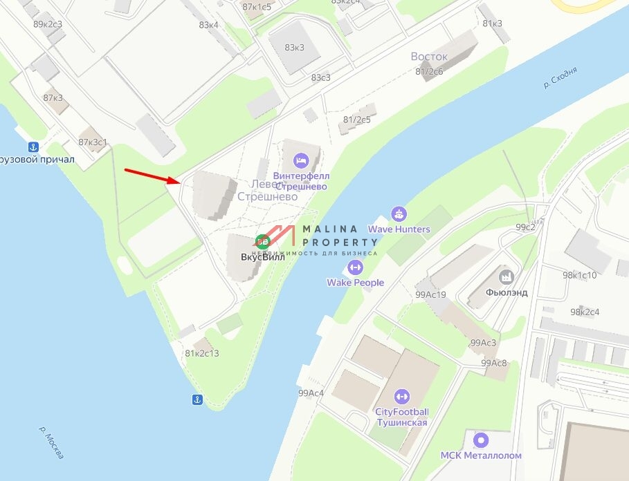 Помещение торгового помещения в ЖК "level Стрешнево"