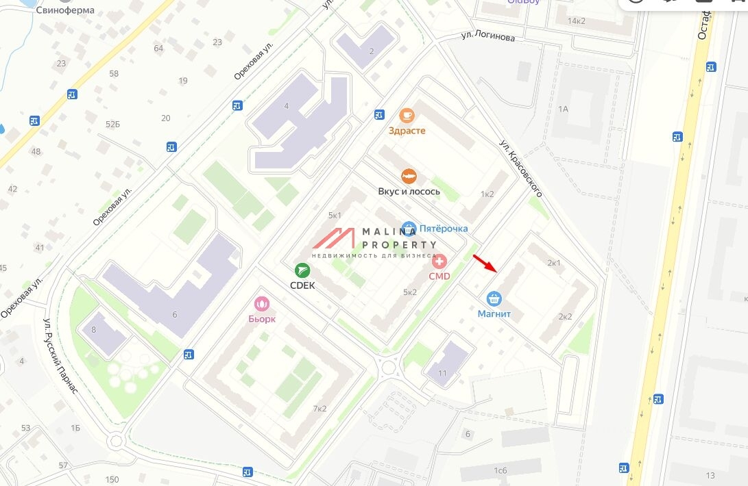 Аренда торгового помещения в ЖК "Остафьево"