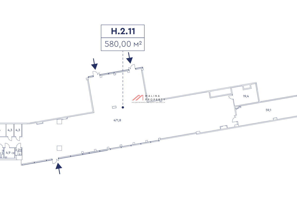 Продажа торгового помещения под супермаркет в ЖК Мираполис