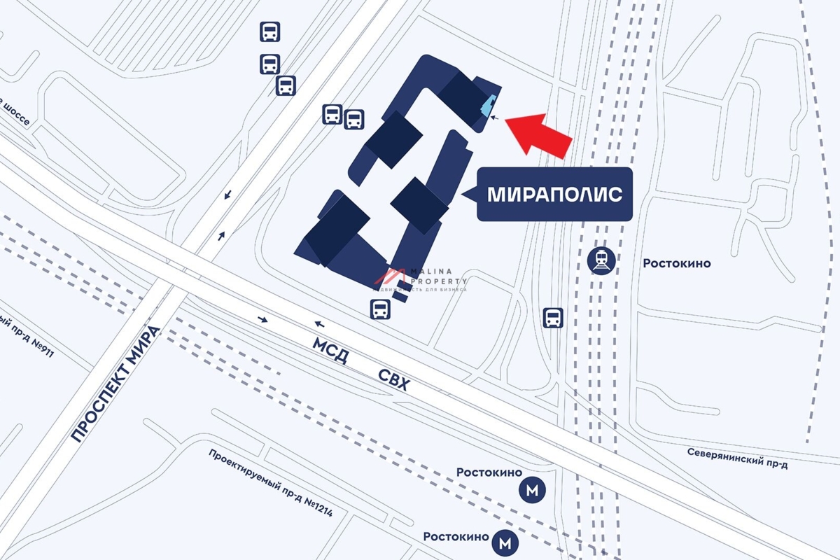 Продажа торгового помещения в ЖК Мираполис