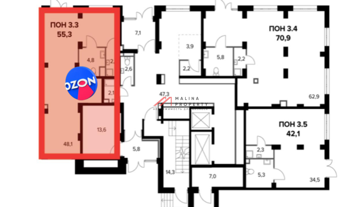 Продажа торгового помещения с арендатором Ozon
