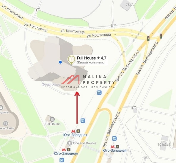 Аренда торгового помещения в жилом комплексе  Full House