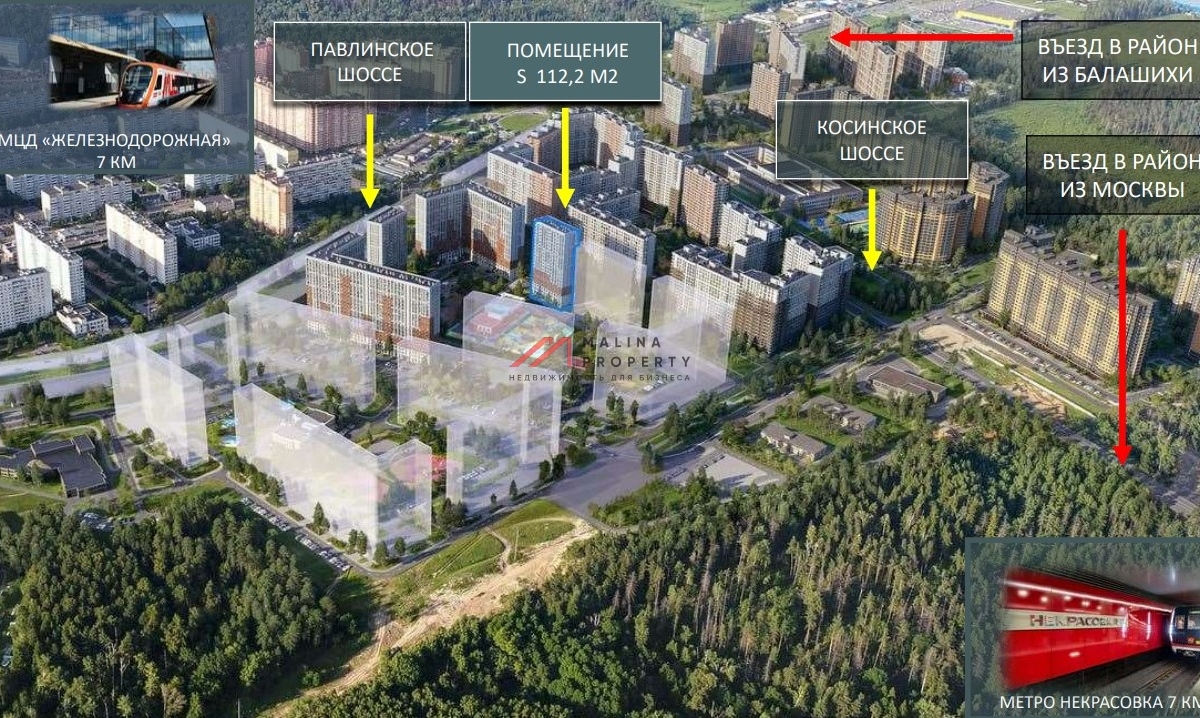 Продажа торгового помещения в ЖК Новоград Павлино