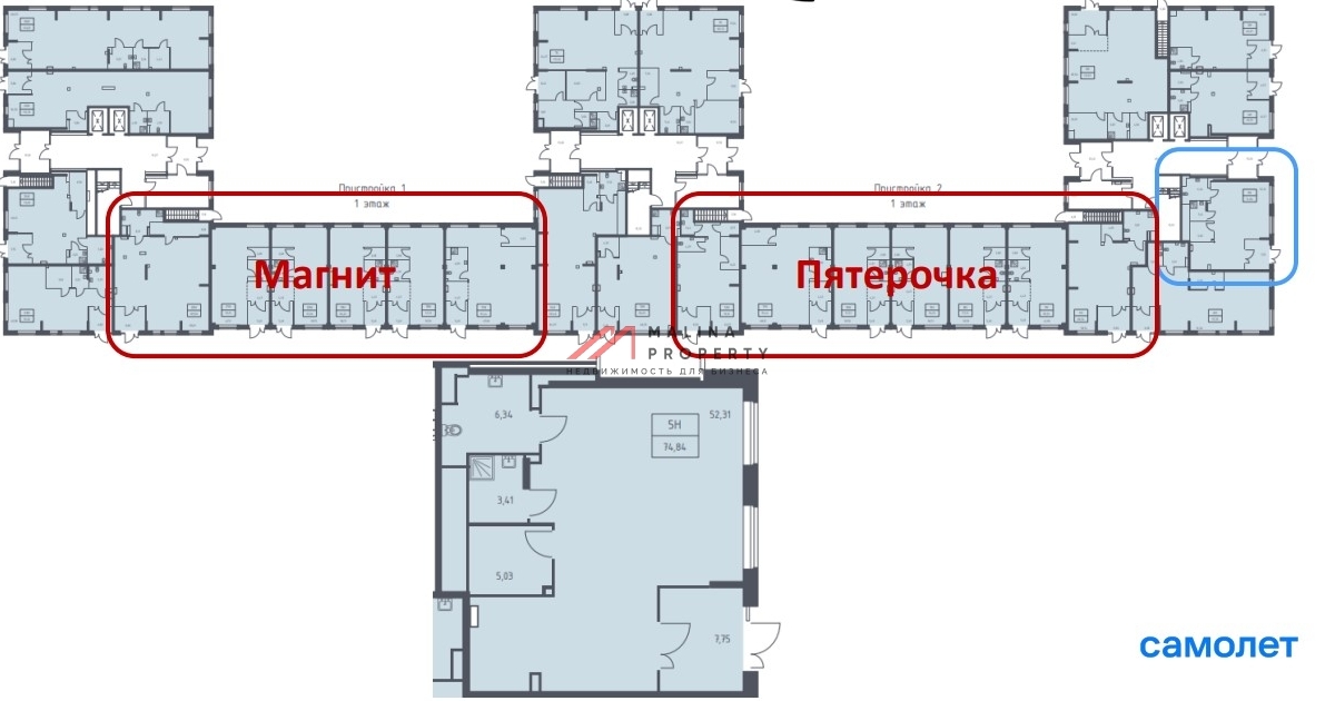 Аренда торгового помещения в ЖК "Квартал Авиаторов" 