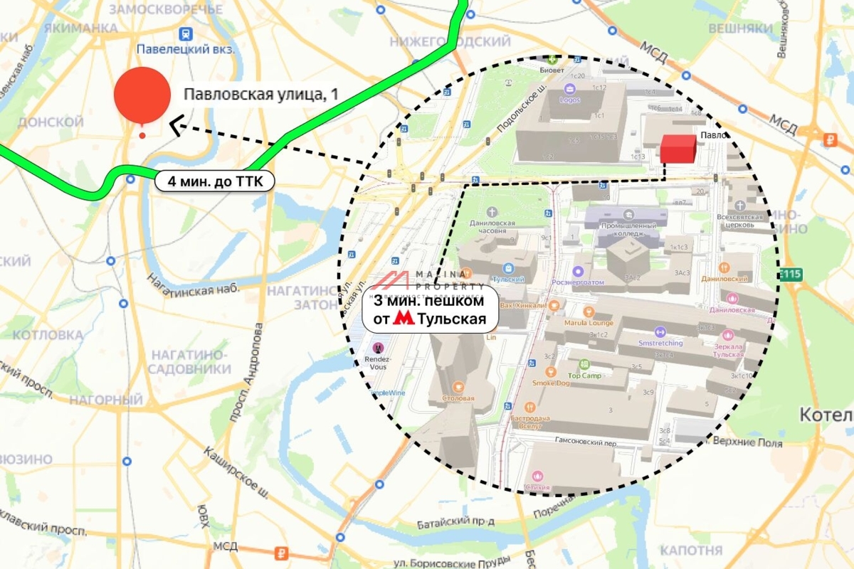 Аренда коммерческого помещения у метро Тульская