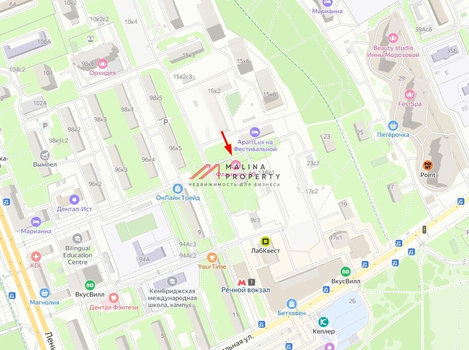 Продажа помещения на Фестивальной улице