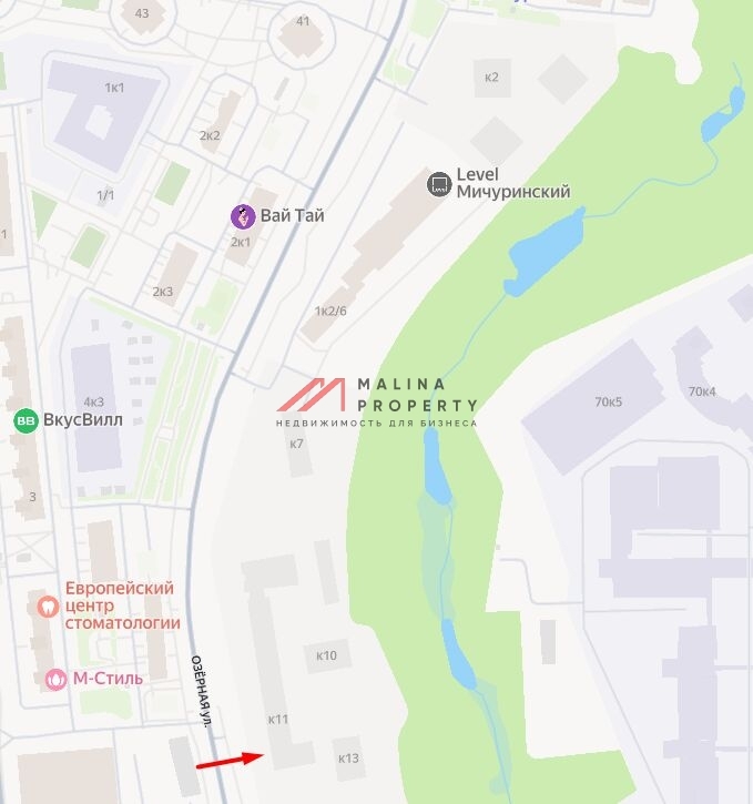 Продажа помещения в жилом комплексе level Мичуринский