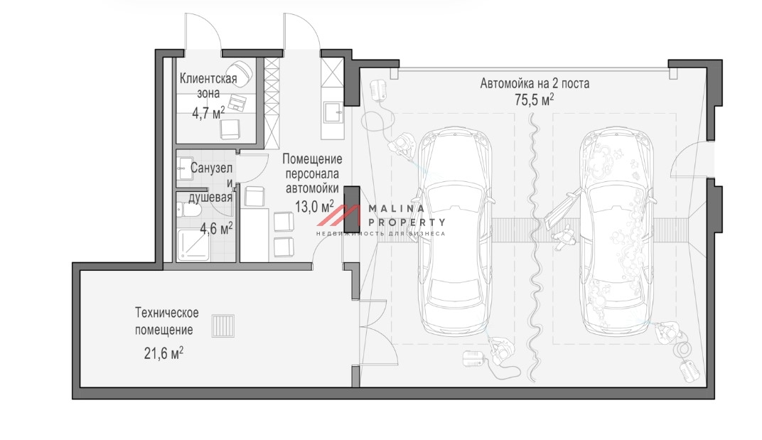 Продажа помещения под автомойку в ЖК "Лаврушинский" 