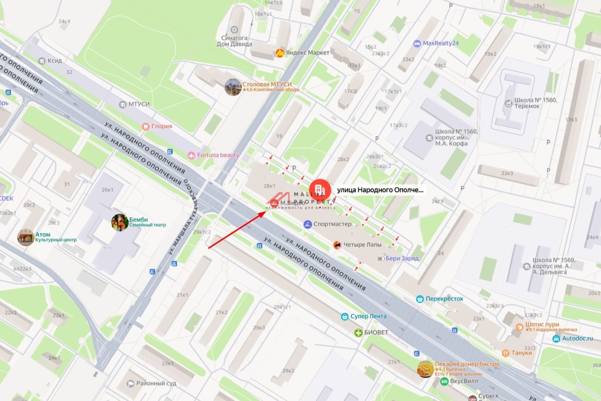 Продажа помещения с магазином М. Видео на Октябрьском поле