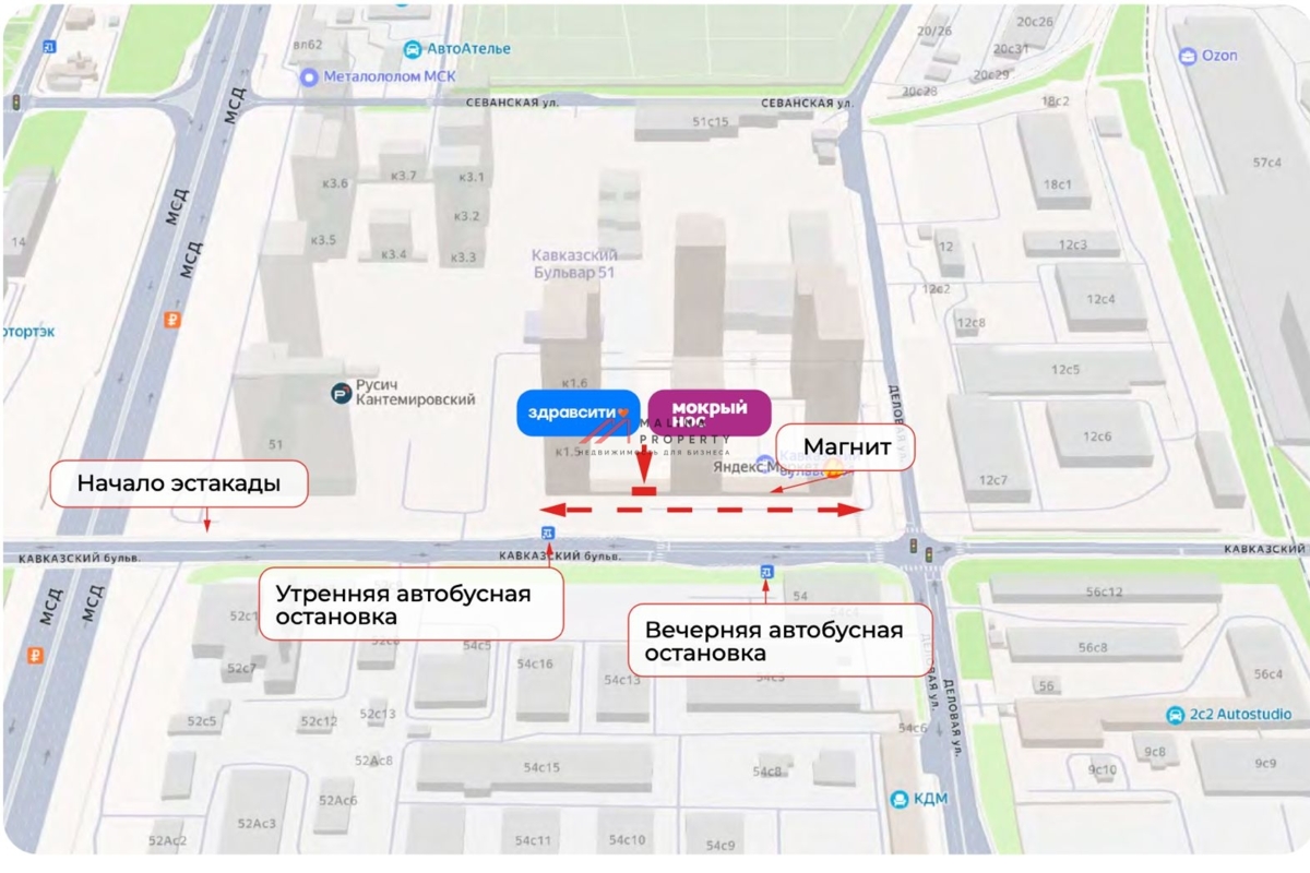 Продажа помещения в ЖК "Кавказский бульвар 51" с арендаторами