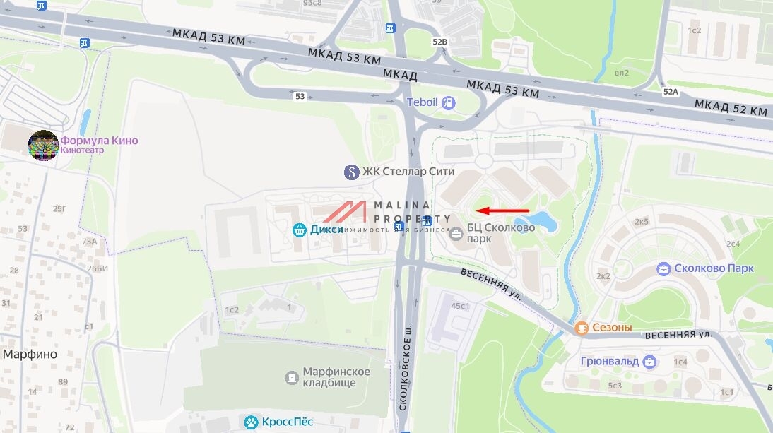 Аренда помещения в БЦ Сколково парк