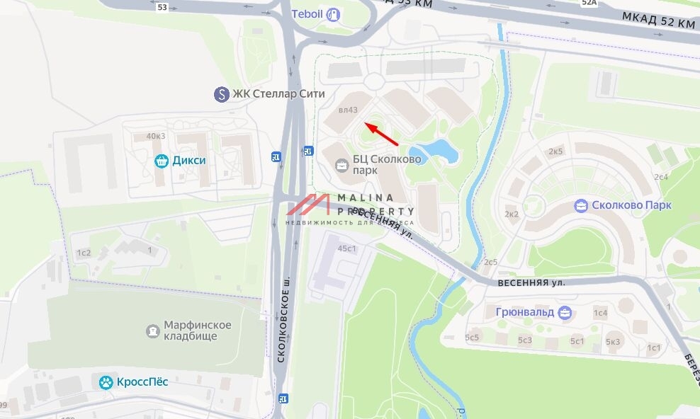 Аренда помещения в БЦ Сколково парк