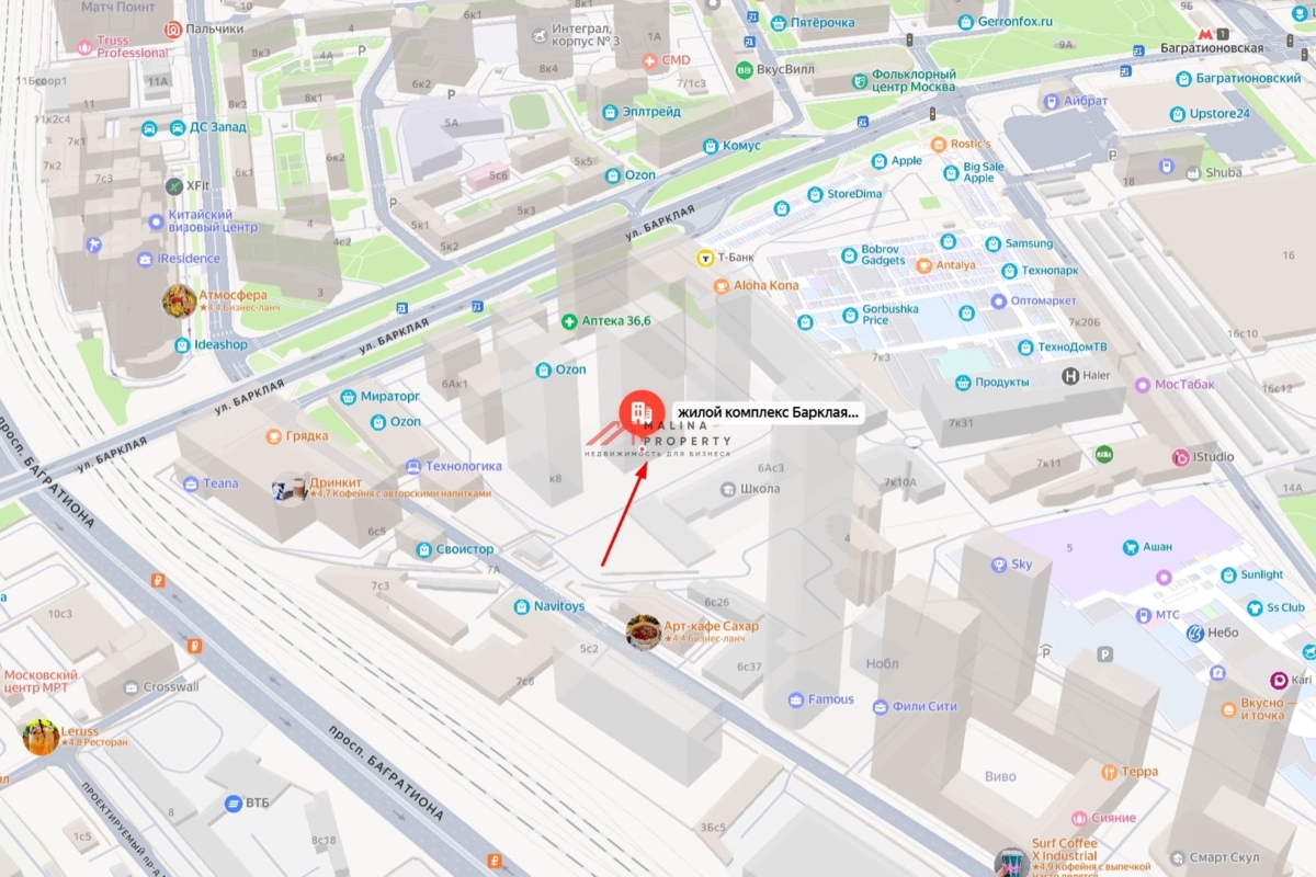 Аренда торгового помещения в ЖК Барклая 6