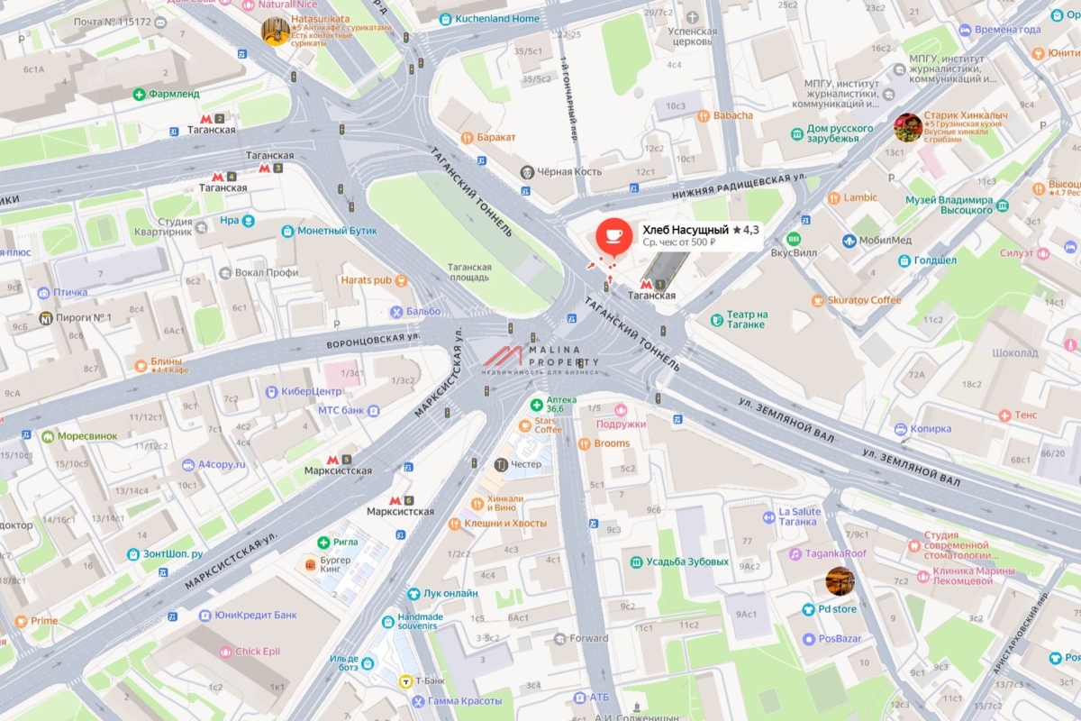 Аренда помещения под ресторан	в 1-ой минуте от м. Таганская