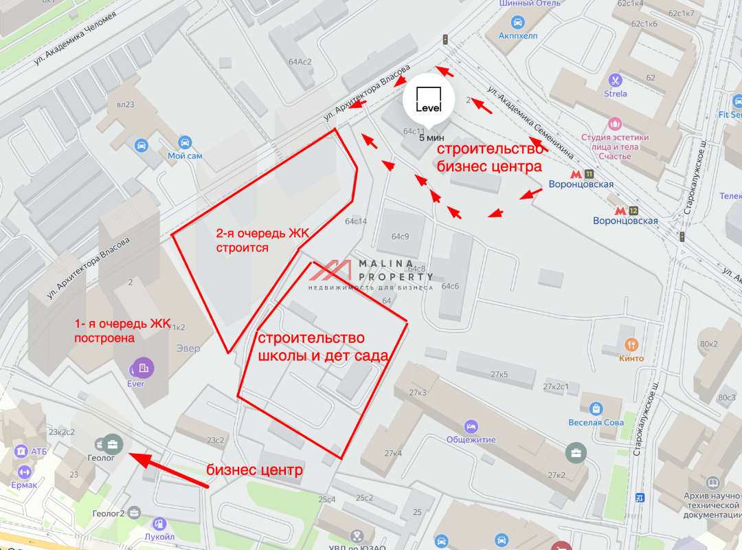 Аренда помещения в ЖК бизнес класса на 1-й линии.