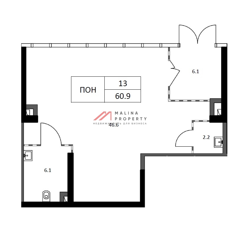 Аренда помещения в ЖК бизнес класса на 1-й линии.
