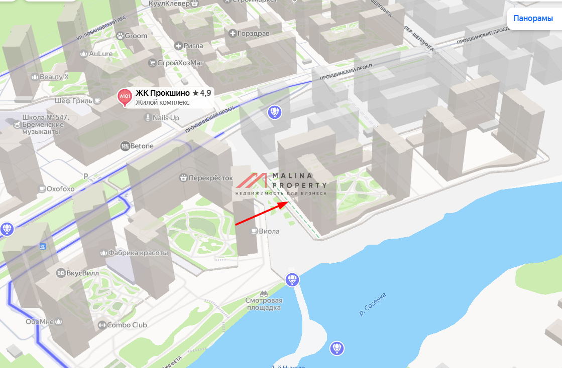 Аренда торгового помещения в жилом комплексе Прокшино