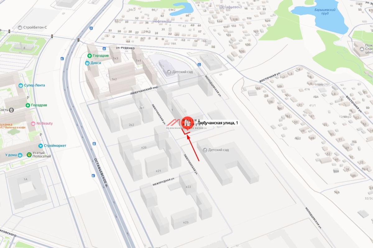 Продажа коммерческого помещения в ЖК "Остафьево" 