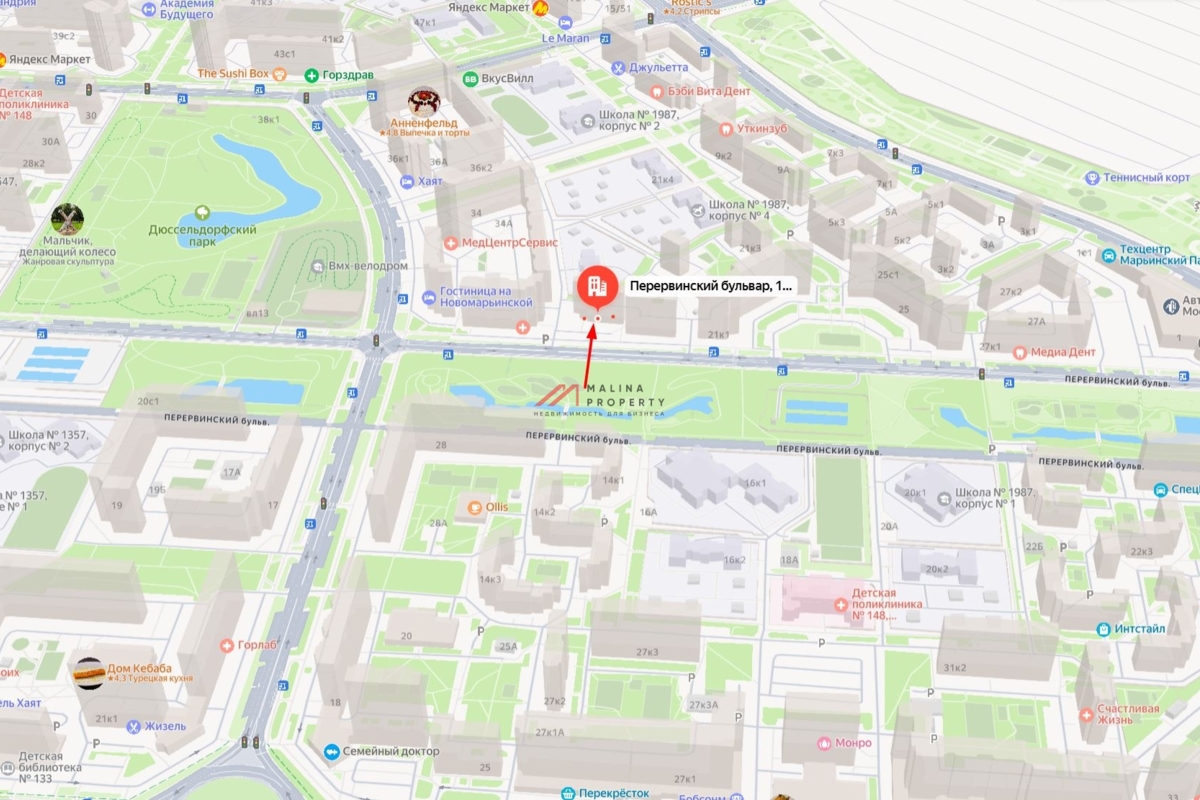 Продажа помещения с Самокатом на первой линии Перервинского б-ра