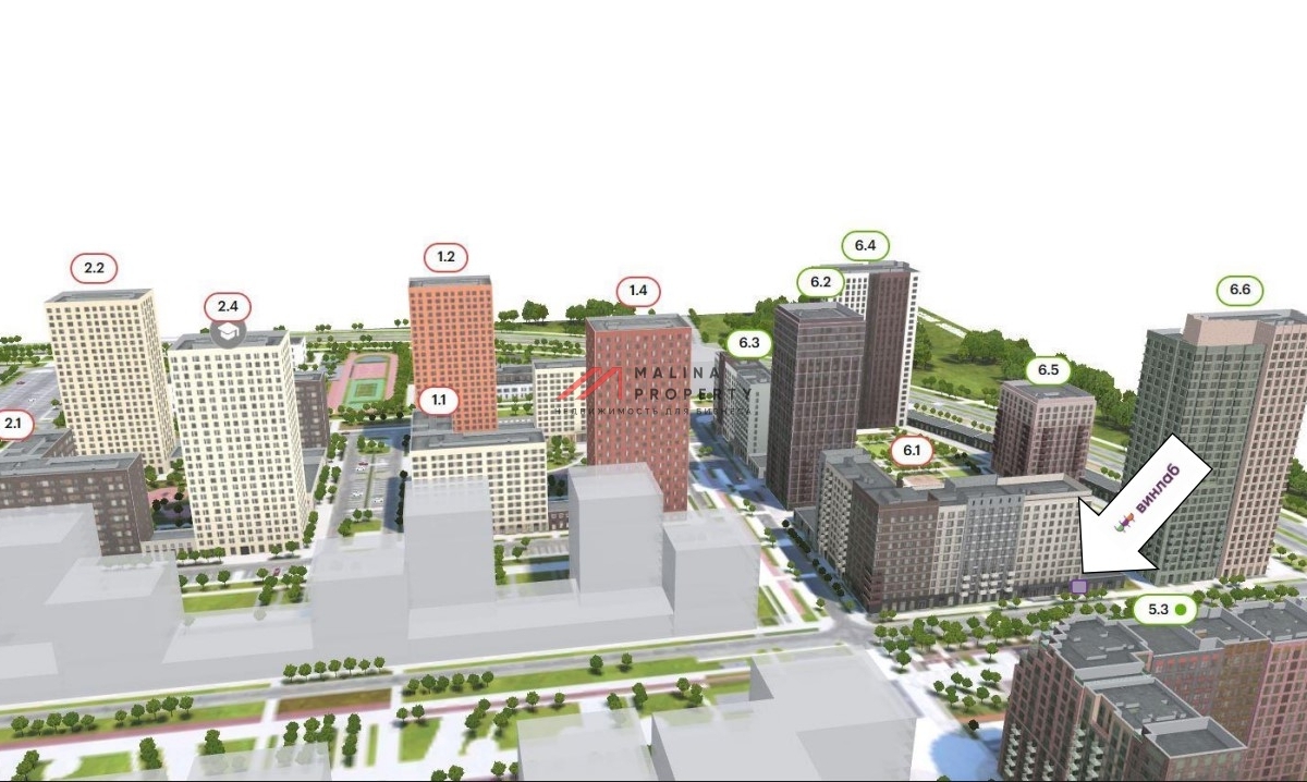 Продажа помещения с арендатором "Винлаб" в ЖК "Зелёный парк" 