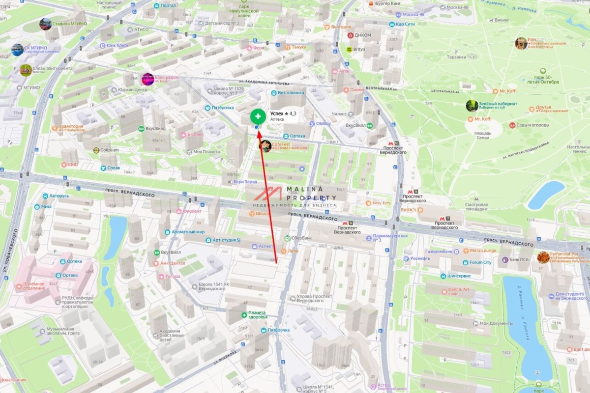 Продажа помещения рядом с метро Проспект Вернадского 