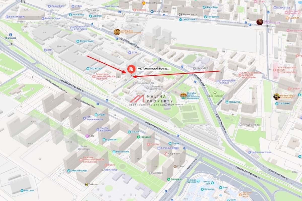 Аренда торгового помещения в ЖК "Томилинский бульвар"