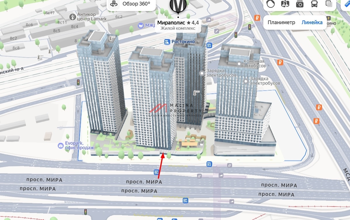 Продажа торгового помещения в ЖК "Мираполис"