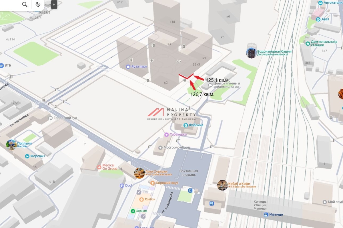 Аренда торгового помещения в ЖК Яуза Парк