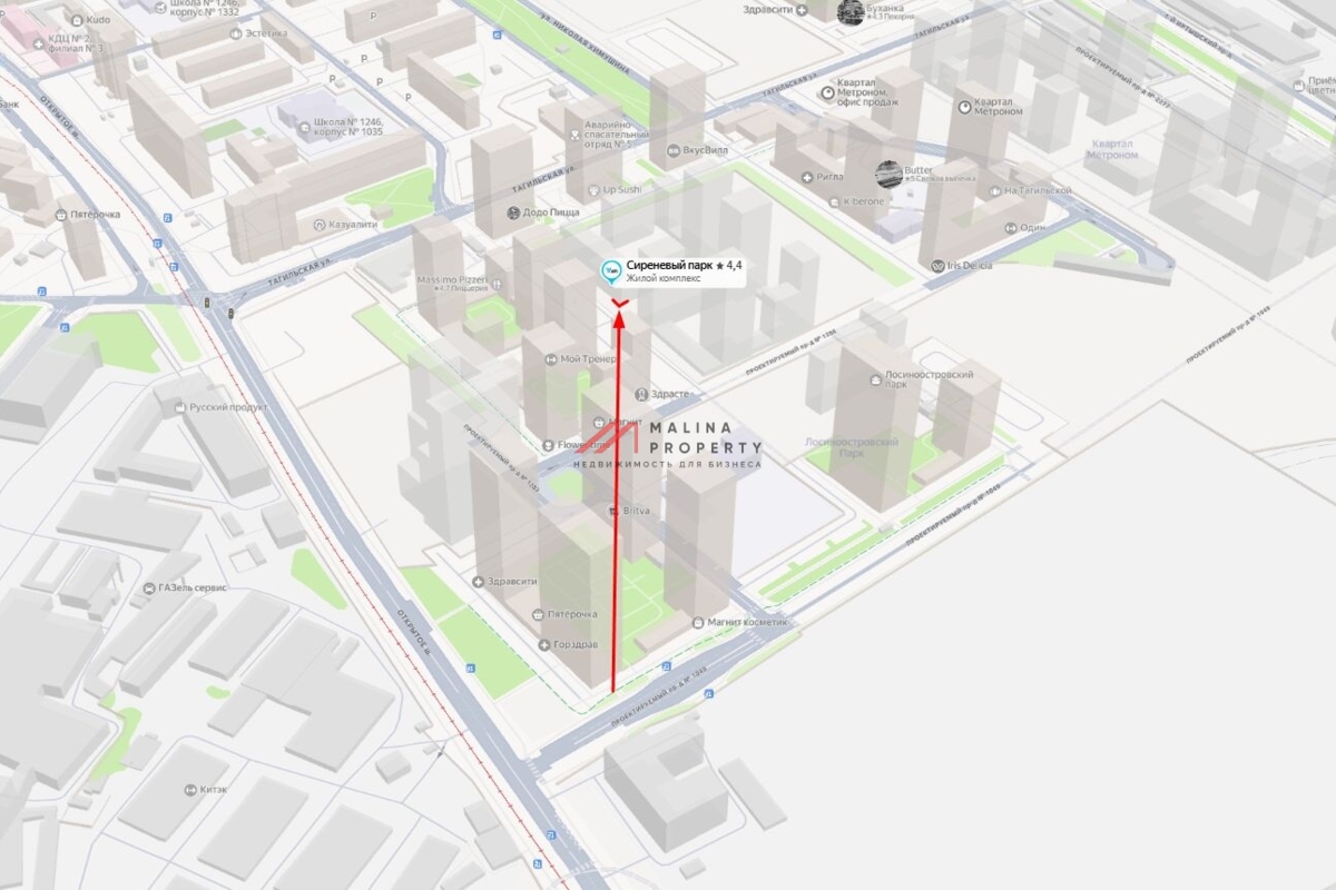 Аренда торгового помещения в ЖК "Сиреневый парк" 