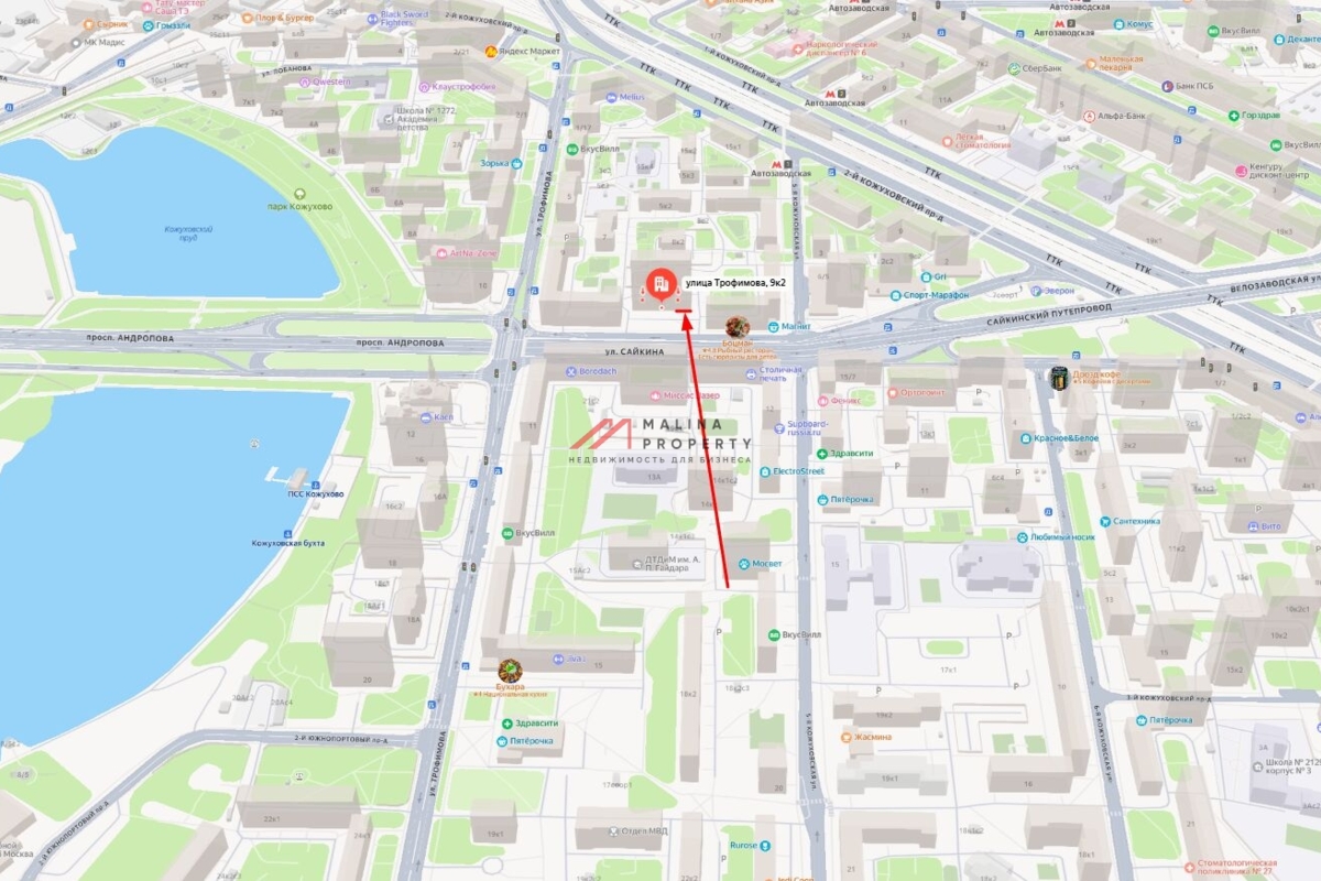 Аренда торгового помещения у метро Автозаводская 