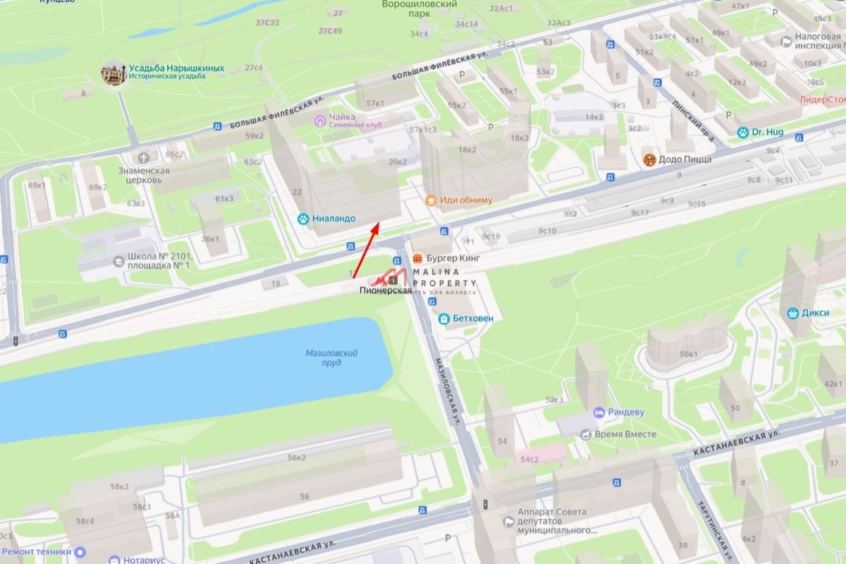 Аренда торгового помещения у метро Пионерская