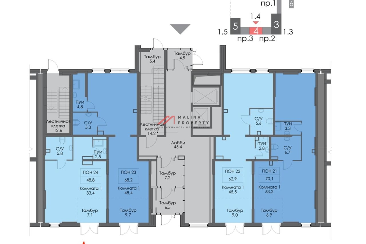 Аренда помещения на 1-й линии в ЖК "2-й Нагатинский" 