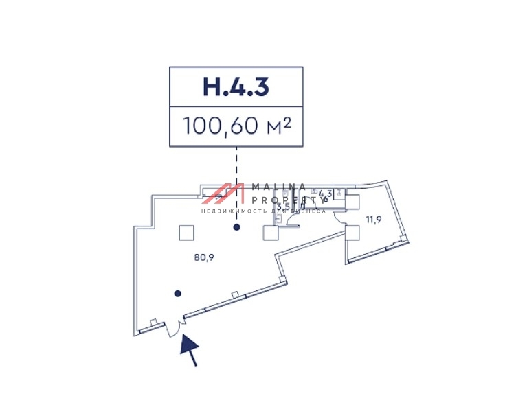Продажа торгового помещения в ЖК Мираполис