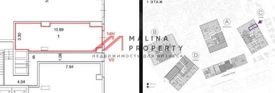 Продажа помещения с арендатором цветы в ЖК "Symphony34" 