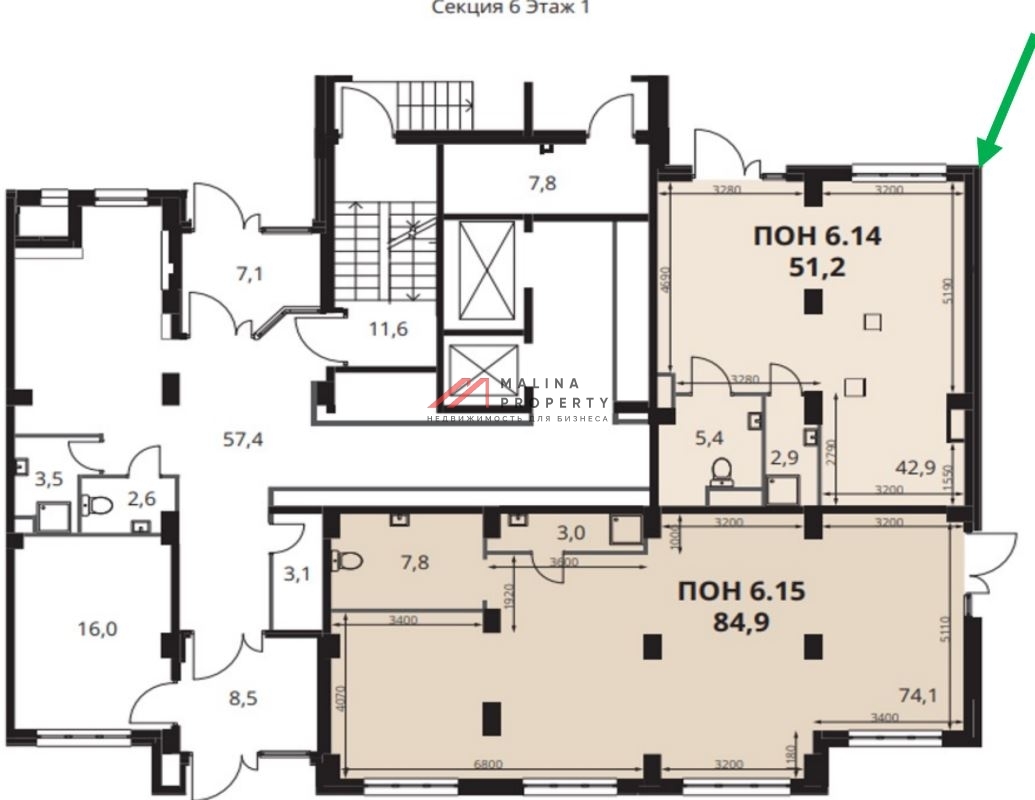 Аренда торгового помещения в ЖК "1-й Южный" 