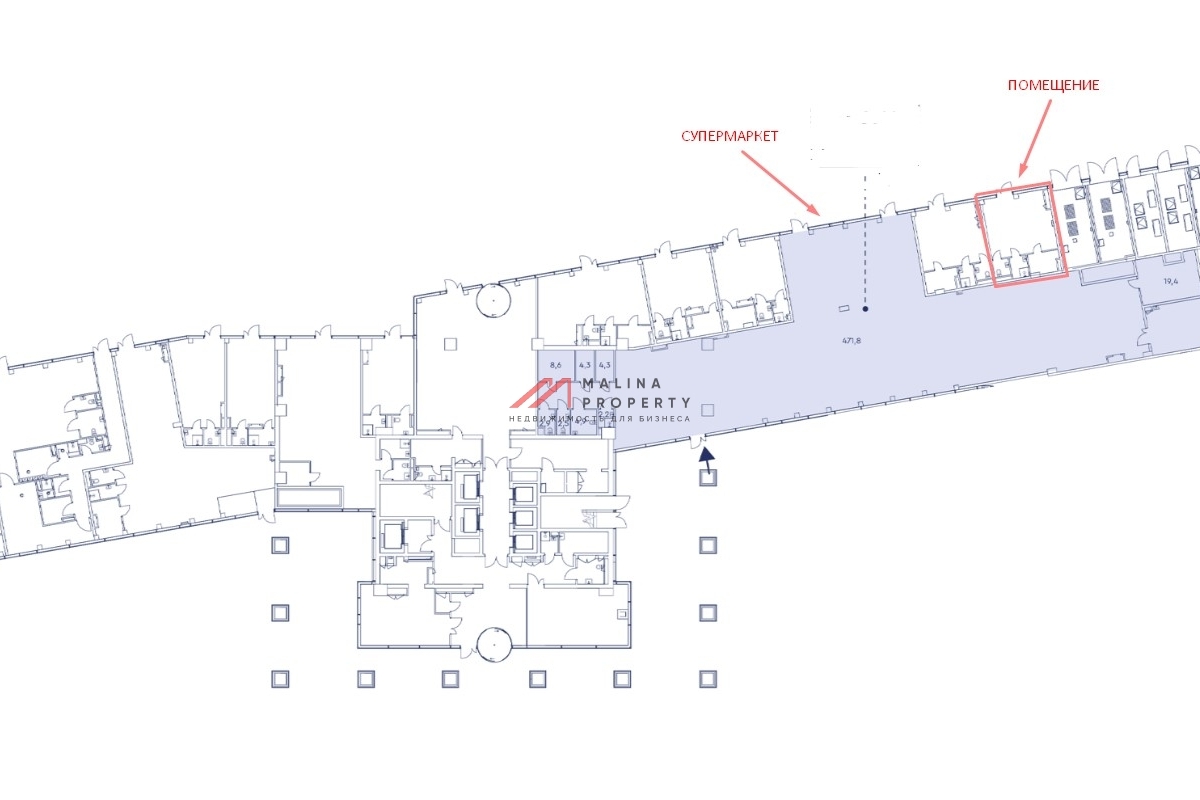 Аренда помещения в ЖК Мираполис на трафике