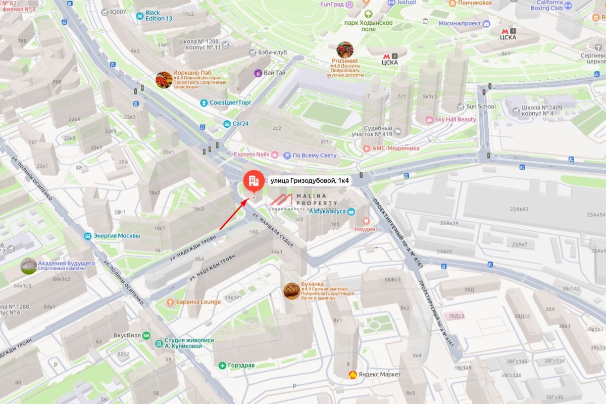 Продажа помещения с арендаторами на Гризодубовой