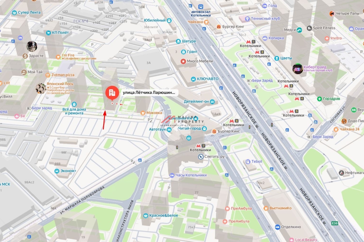 Аренда торгового помещения  в ЖК "Жулебино парк"