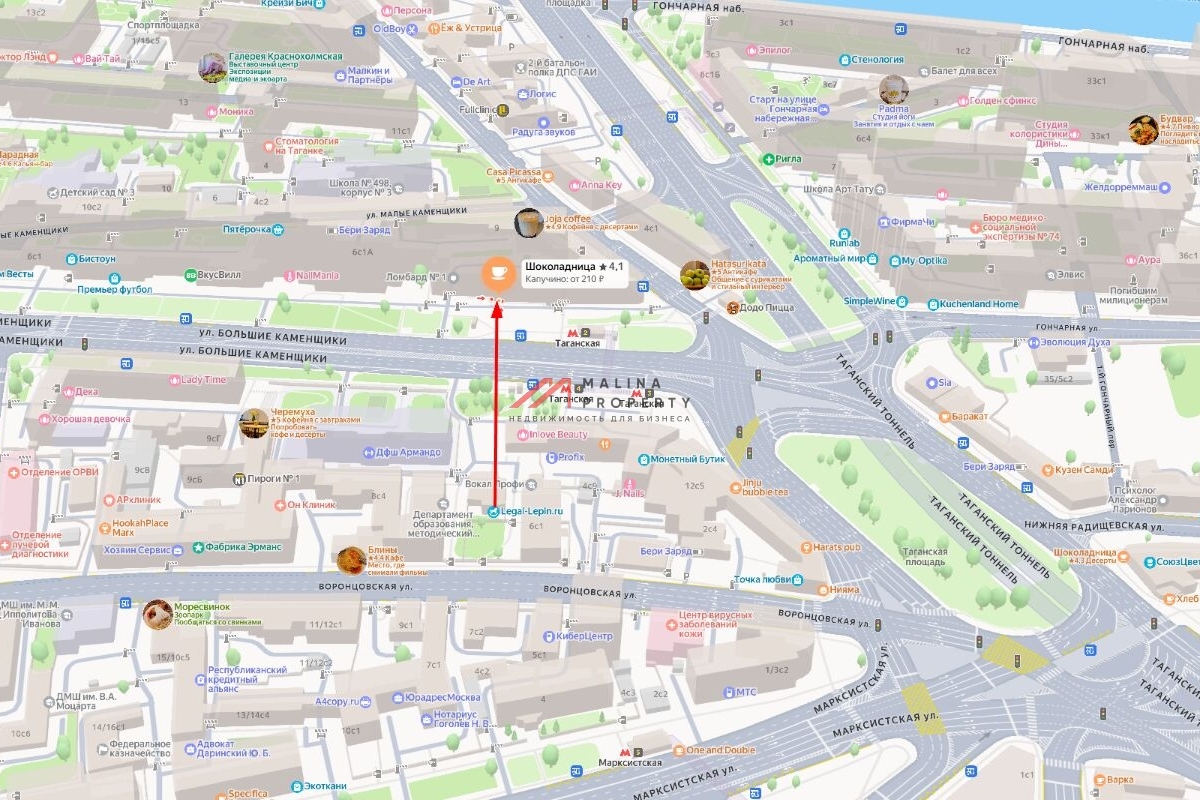 Аренда торгового помещения на выходе из метро Таганская 