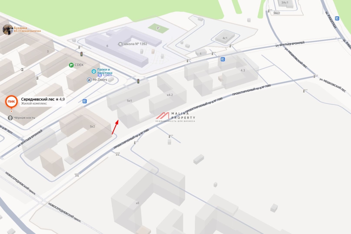 Аренда торгового помещения в ЖК Середневский лес
