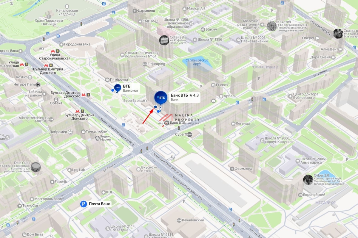 Аренда помещения у метро Бульвар Дмитрия Донского