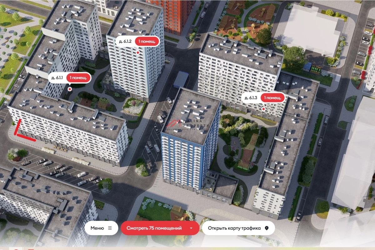 Аренда углового помещения в жк Дзен Кварталы