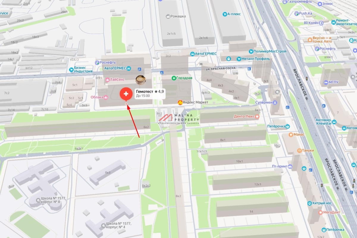 Продажа нежилого помещения с арендатором "Гемотест"