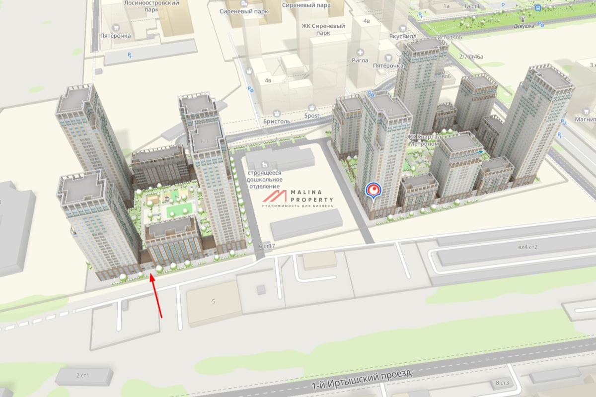 Продажа торгового помещения в ЖК «Квартал Метроном»