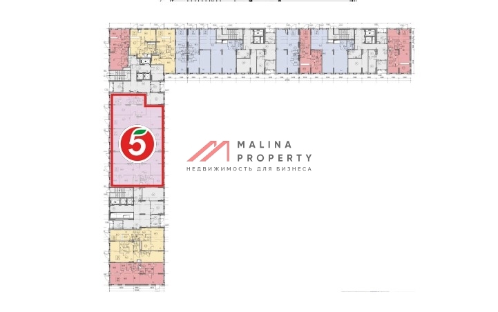 Продажа помещения с арендатором магазин "Пятёрочка" в ЖК Лучи