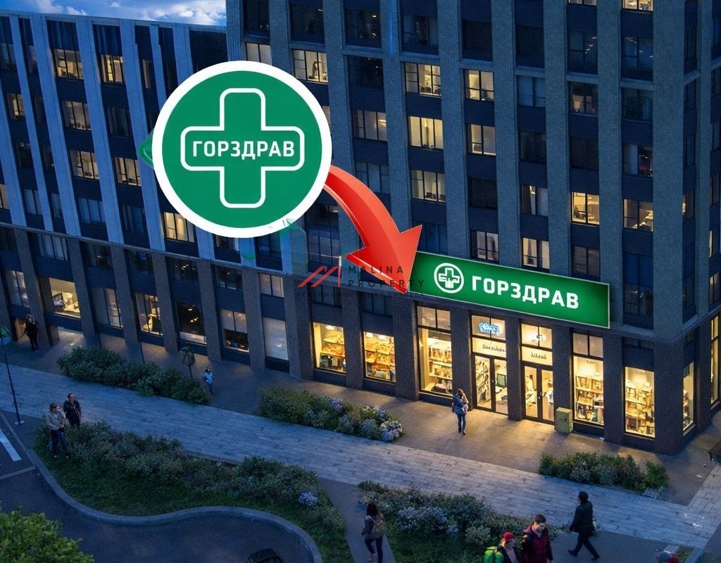 Продажа помещения с арендатором аптека "Горздрав" в ЖК Движение Говорово