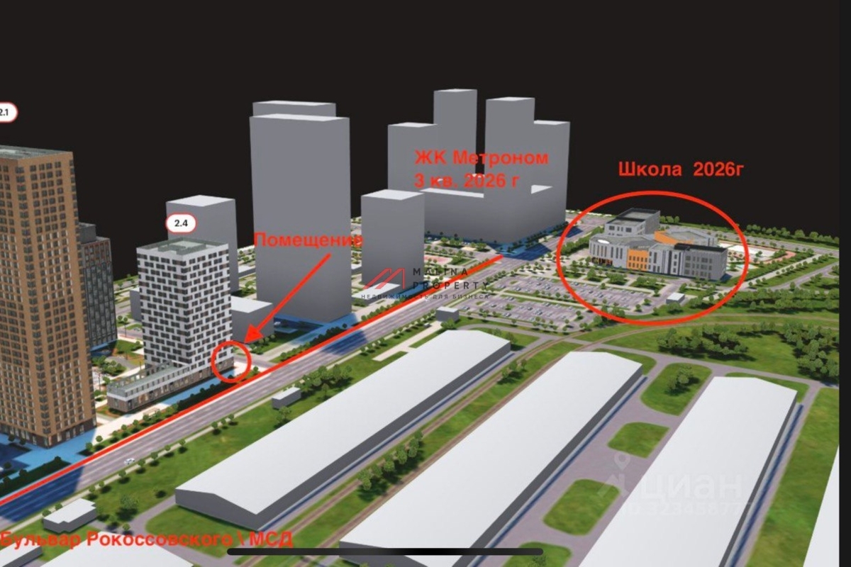 Аренда коммерческого помещения в ЖК "Лoсинoоcтpовcкий"