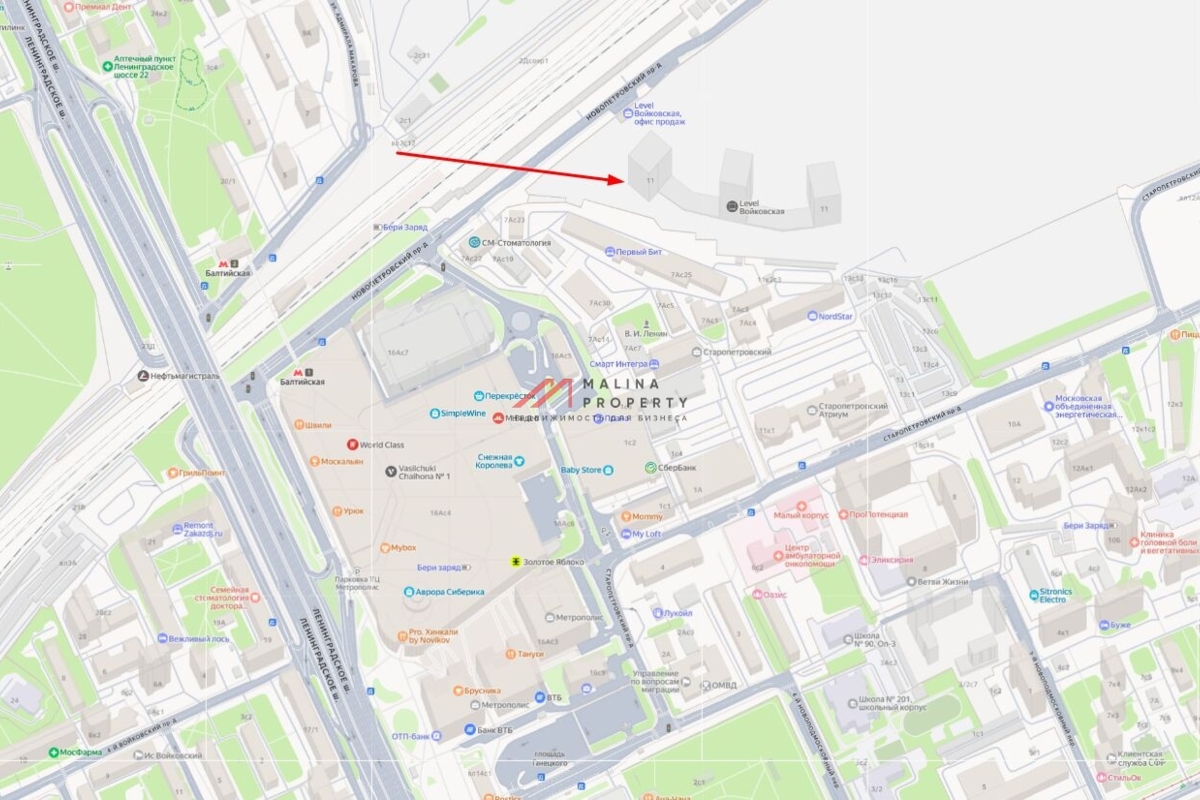 Продажа торгового помещения в ЖК "Level Войковская" 